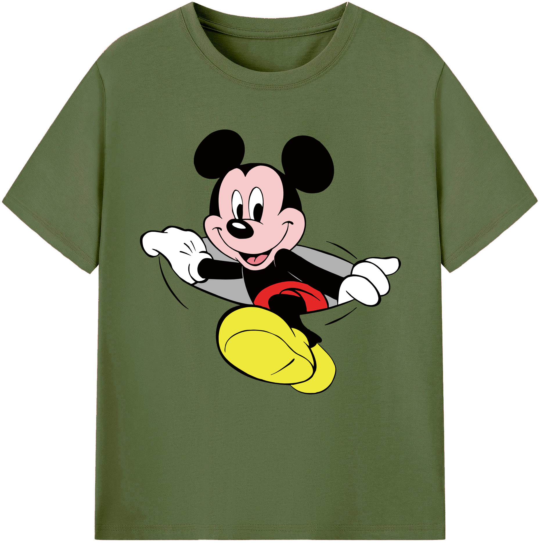 （画像用） ミッキーマウス Mickey Mouse 綿100％半袖Tシャツ（フロントプリント）